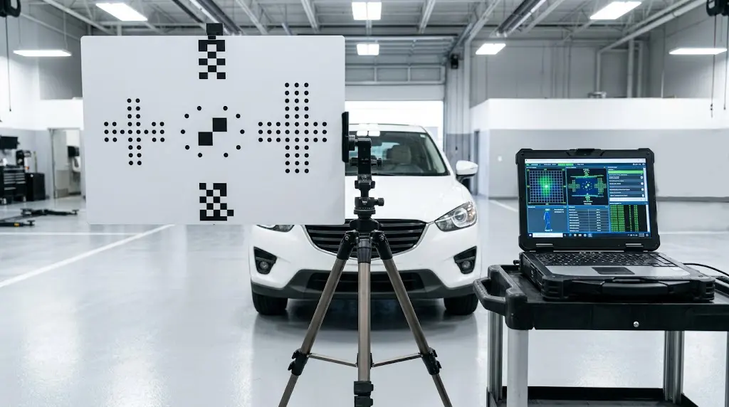 ADAS camera calibration on a windshield